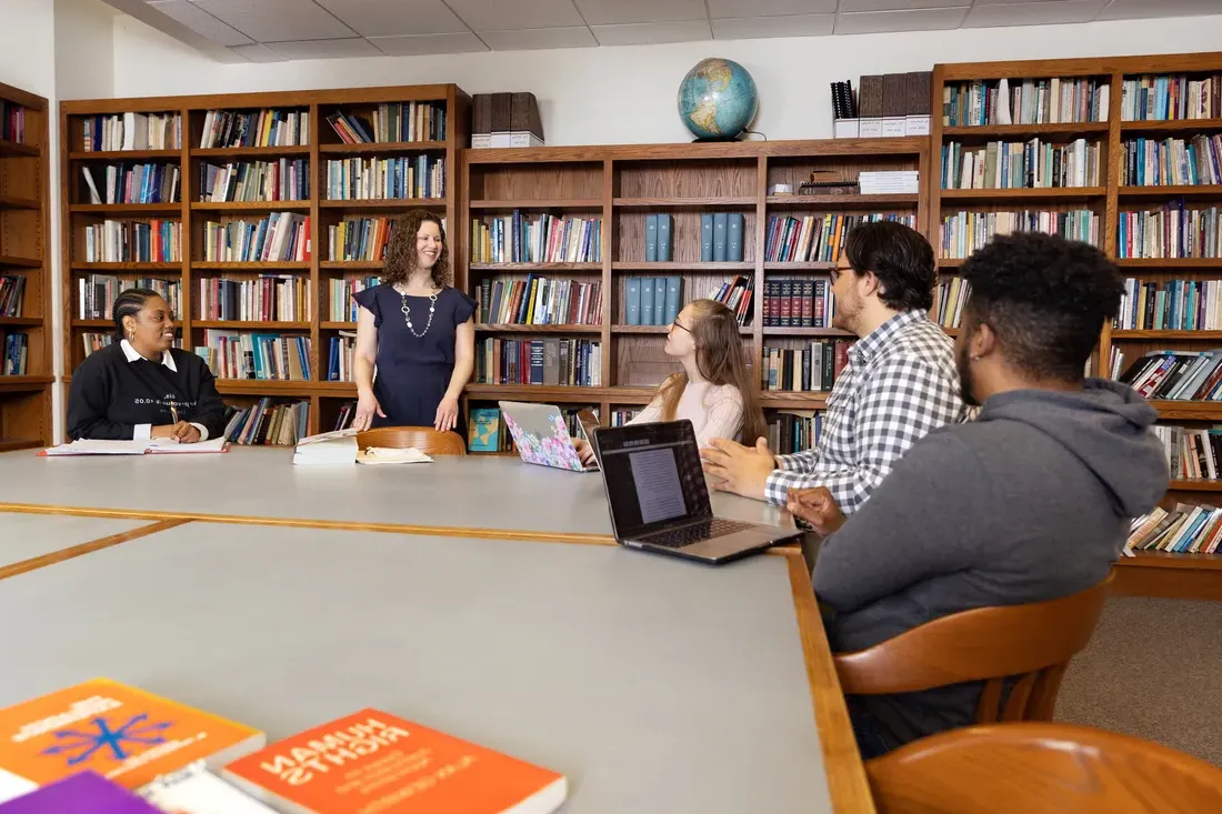 Students with professor Shana Gadarian.